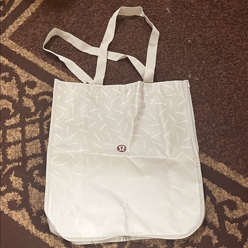 Lululemon Cream Tote Bag with Logo